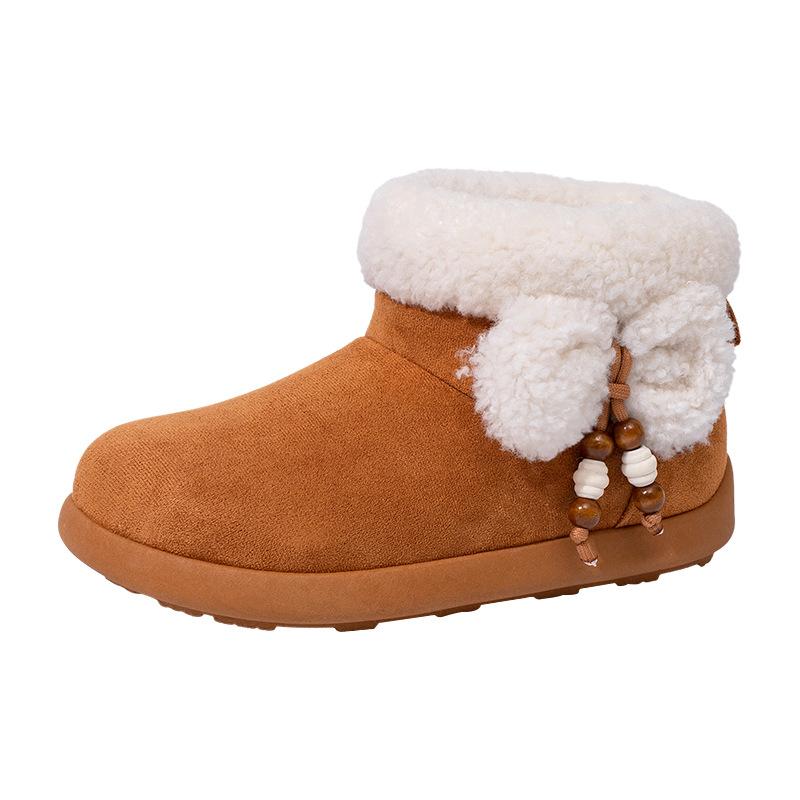 Bota de nieve de arco de invierno debe calentarse, zapatos de mujer de color sólido, zapatos de algodón de alta calidad de invierno