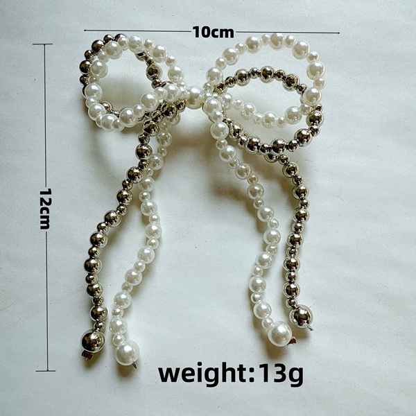 Silver pearl small shoe buckle