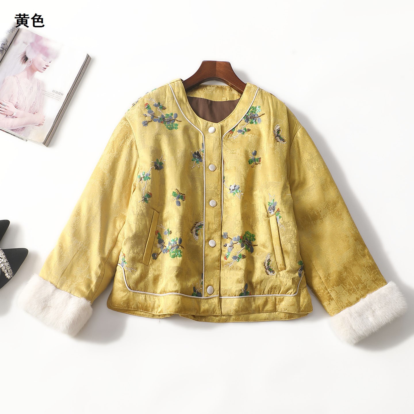 247893 Winter Long-Sleeved Mid-Length down Jacket Shenzhen Mingwei Wholesale Quality Women's Clothing Clearance Factory