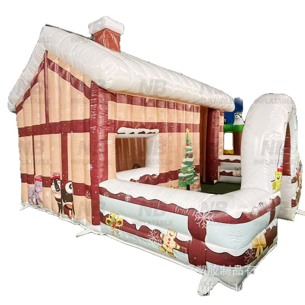 Gran casa de Navidad inflable con Lollipop decoración de patio exterior atmósfera de fiesta de Navidad exposición de eventos