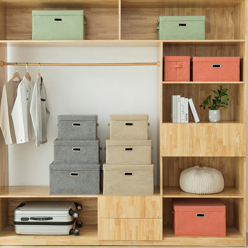 Caja de almacenamiento plegable con cubierta, caja de almacenamiento de ropa, caja de acabado de juguetes, caja de almacenamiento de armario plegable tipo cajón, fábrica de cajas de almacenamiento