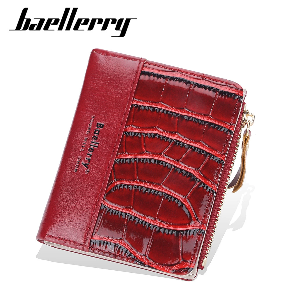 Короткий кошелек на молнии Baellerry, крокодиловый принт