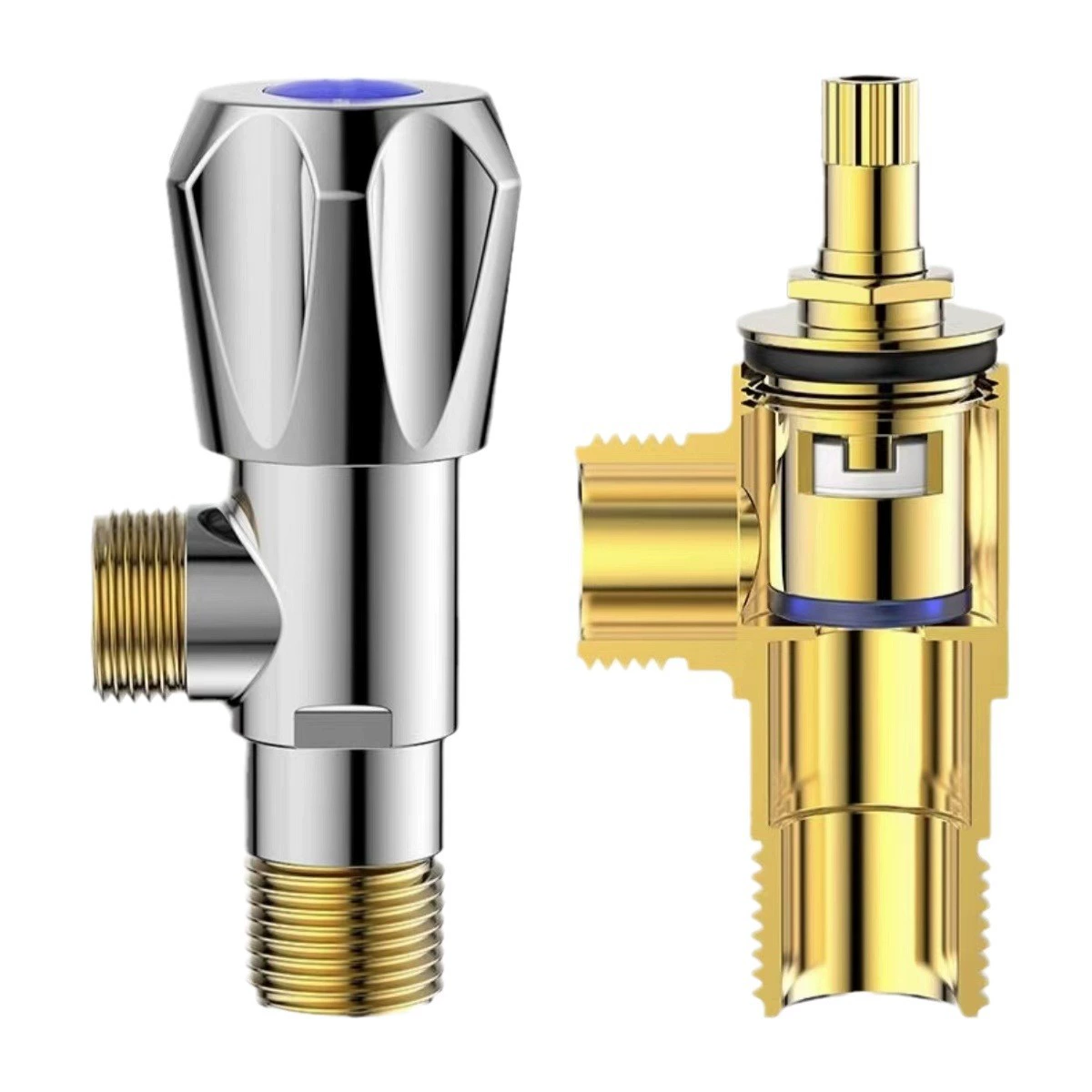 Домашний треугольный клапан полностью медный клапан для водонагревателя переключатель один в два выхода трехходовой утолщенный распределительный клапан двойной водоотвод