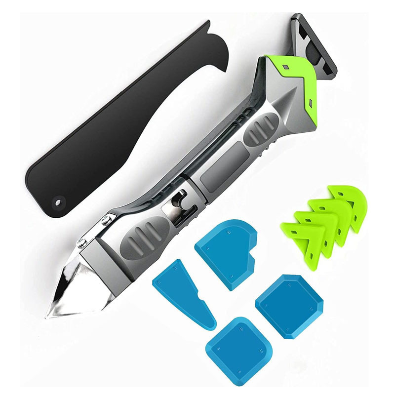 5 in 1 silicone caulking tool sealant grouting scraper stainless steel head for bathroom kitchen floor window sink