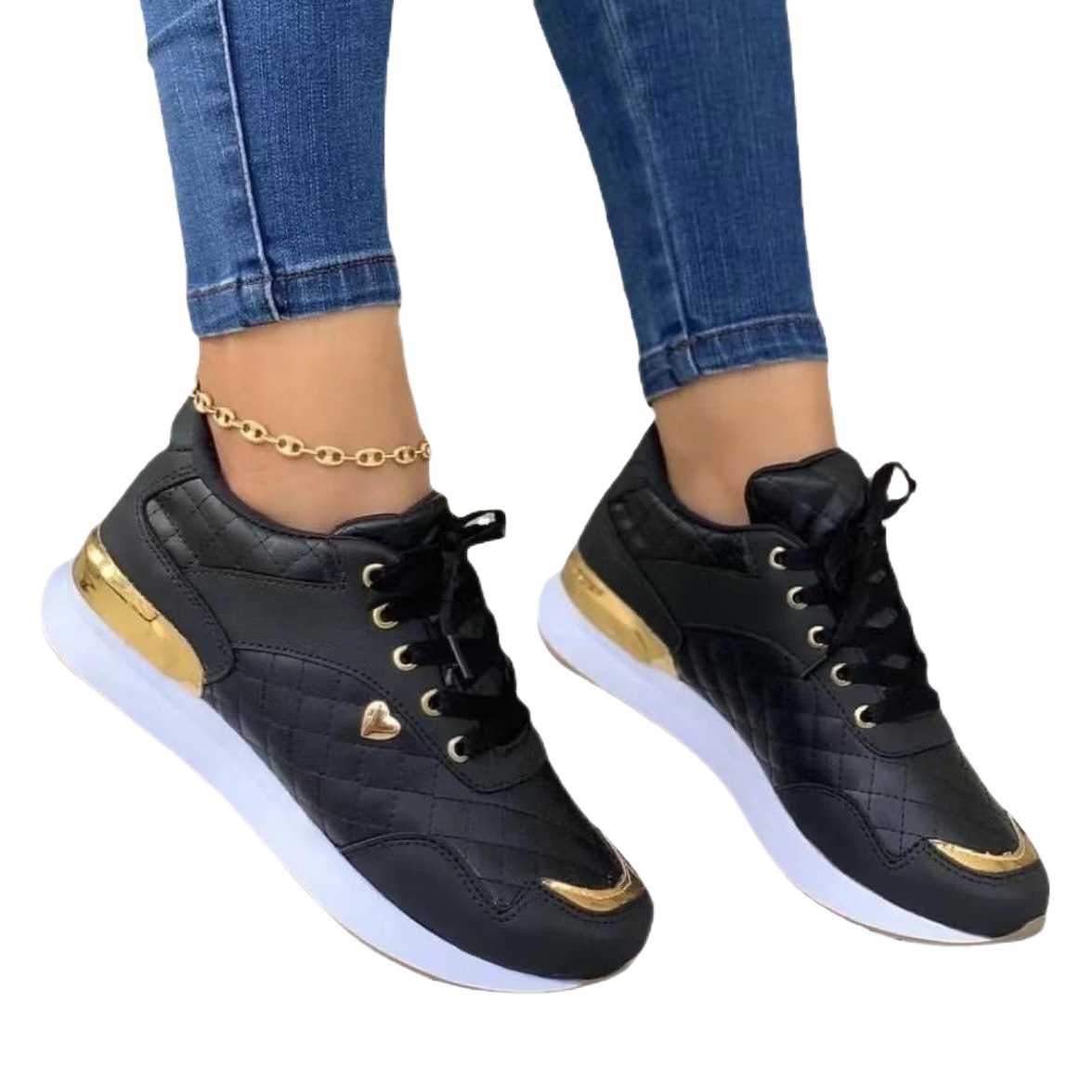 AliExpress comercio transfronterizo zapatillas deportivas con cordones de talla grande para mujer, verano 2022, nuevas zapatillas casuales versátiles para mujer, en stock.