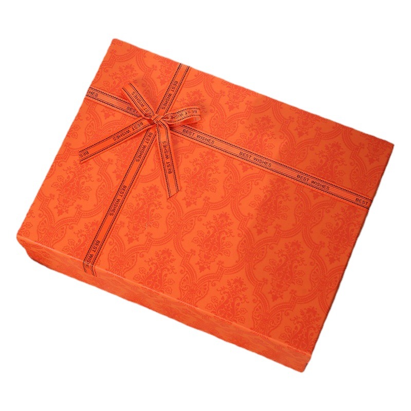 En stock caja de regalo de gama alta, cielo y tierra cubierta arco caja de regalo, caja de embalaje verde rectangular grande, caja de regalo de mano
