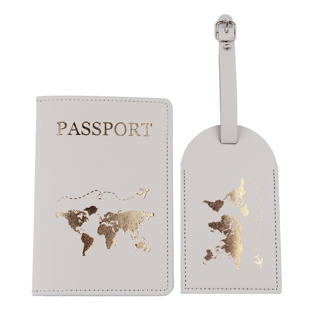 Listado de equipaje transfronterizo tarjeta de embarque de aeronaves PU en stock Mapa de cuero protección de pasaportes