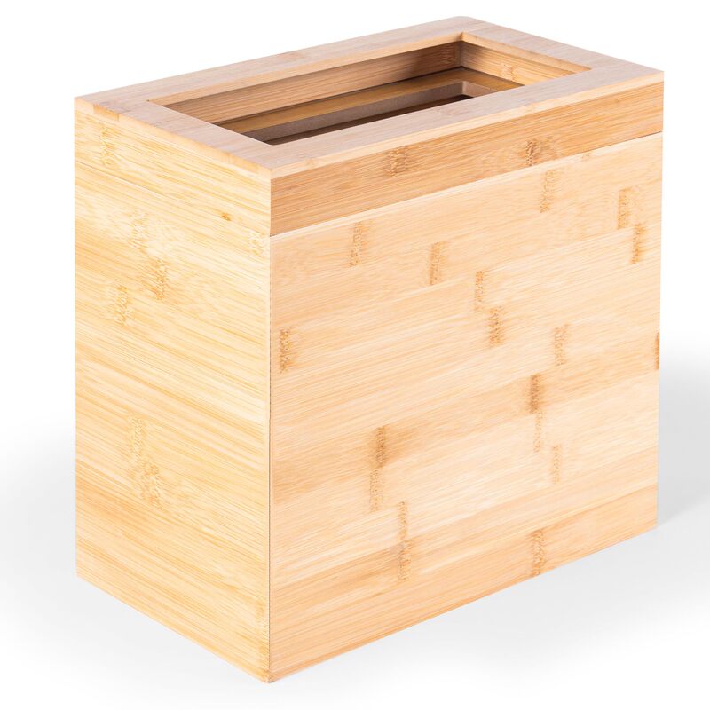 Cross-Border Bamboo and Wood Rectangular Trash Can for Home Living Room Floor Waste Storage Bin Bathroom Wooden Miscellaneous Waste Box
