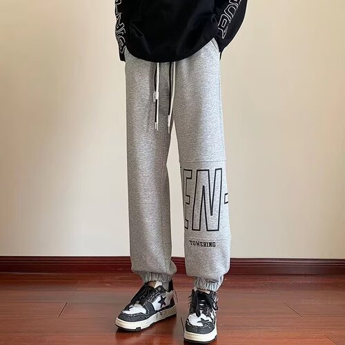 Autumn lettered foot-tight pants for men, American trend printed loose casual pants, Hong Kong trend brand Harlan sweatpants