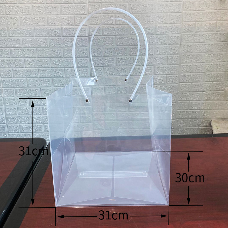 Directo de fábrica transparente flor bolso trapezoidal ramo bolso de mano Día DE LA Madre bolsa de regalo de mano