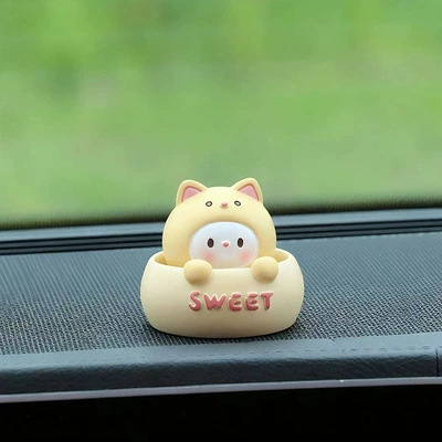 Car ornaments Animal Car Ornaments, Cute Pet - type-b-cheese-meow-with-glue