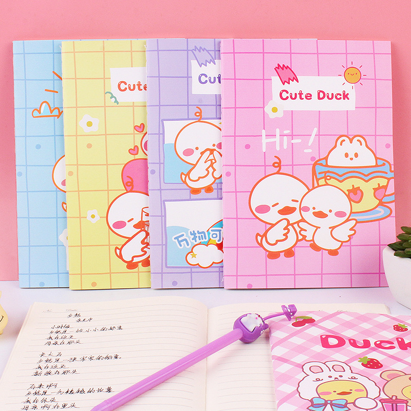 創意A5車線本卡通簡約筆記本ins學生用日記作業練習本可愛記事本