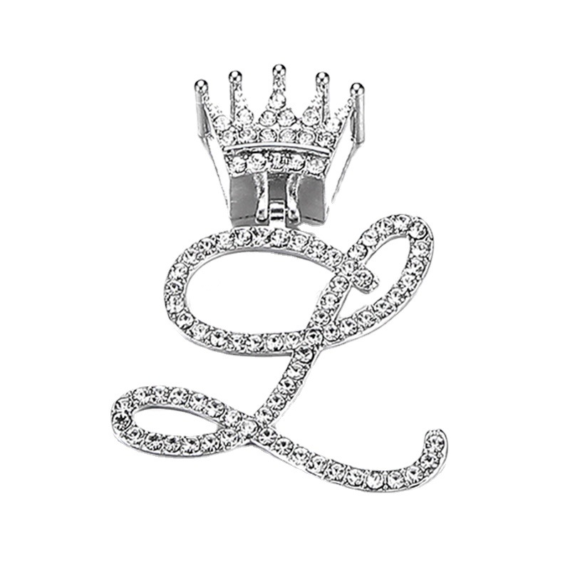 Nuovo ciondolo con lettera di gioielli in collana inglese con corona di fiori e erba per il corpo della corona hip-hop_voghion.com