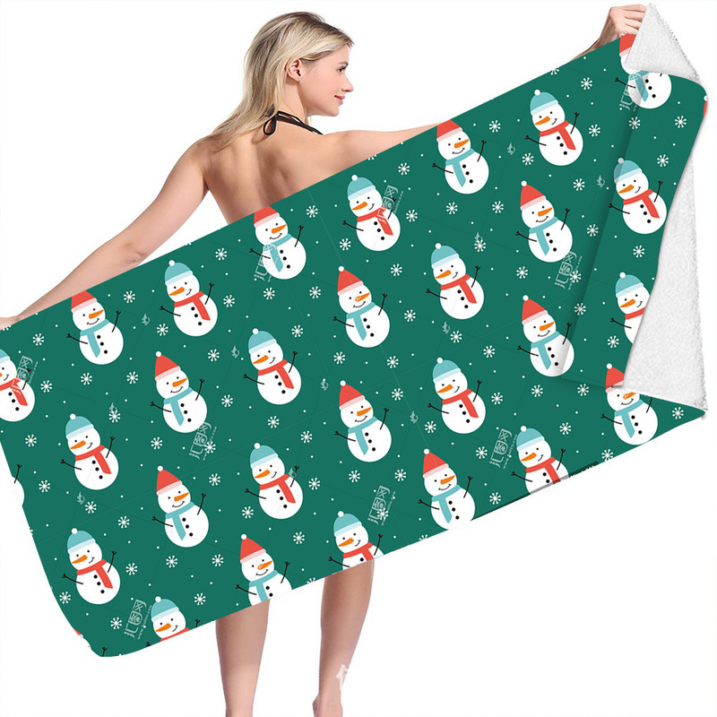 New era trendy men's and women's holiday essential Christmas eye-catching sports quick-drying absorbent active printing beach wrap towel New era trendy men's and women's holiday essential Christmas eye-catching sports quick-drying absorbent active printing beach wrap towel