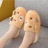 Demi-season cute slippers indoor for beloved, soft sole, wholesale