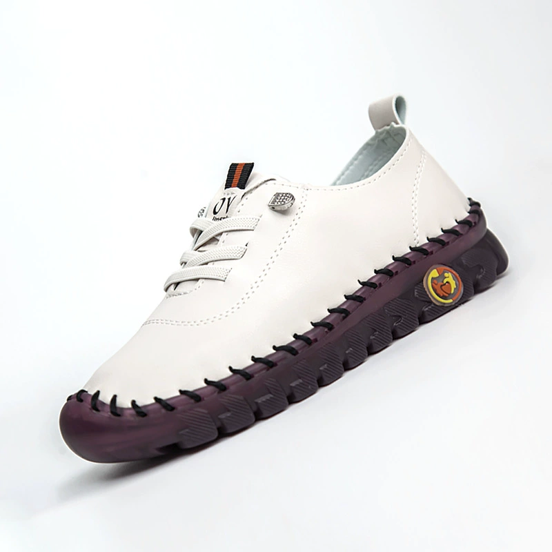 Готовые складские студенческие туфли Amazon большого размера, сшитые вручную, женские повседневные туфли на плоской подошве с независимой станцией, материнские туфли на плоской подошве