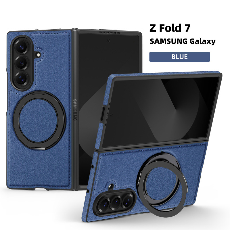 Samsung Z Fold 30% off スタック携帯電話ケース Yashi レザーパターン 360 磁気回転スタンド ZFlip6 保護カバーに適しています。|undefined