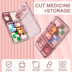 新款便攜迷你多功能藥盒藥品切割研磨器藥片分裝盒隨身收納密封盒