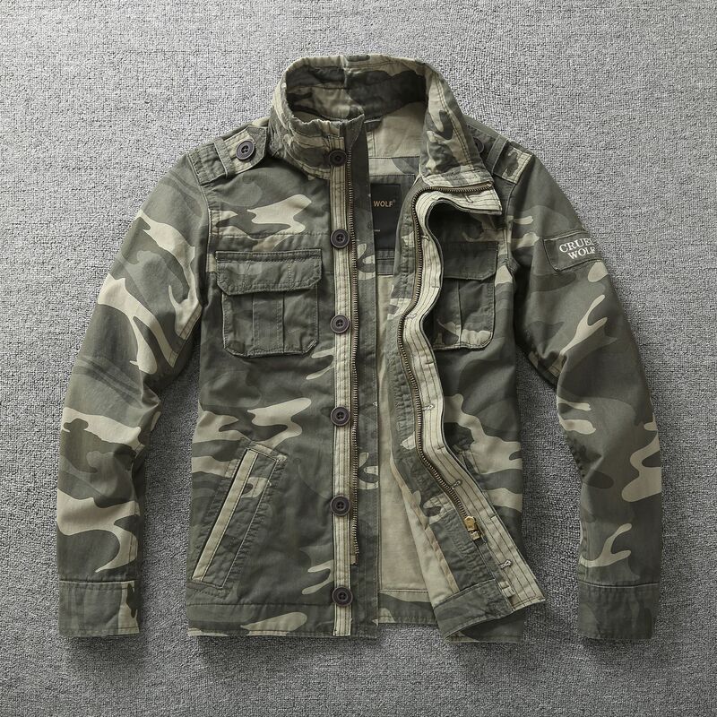 Spring new men's denim jacket, military camouflage workwear top, outdoor hiking plus-size men's clothing Spring new men's denim jacket, military camouflage workwear top, outdoor hiking plus-size men's clothing
