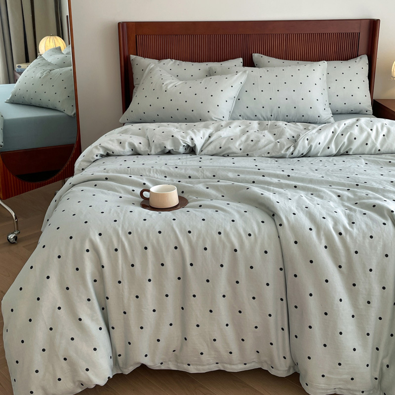 Parure de lit princesse 4 pièces en coton avec drap-housse_voghion.com