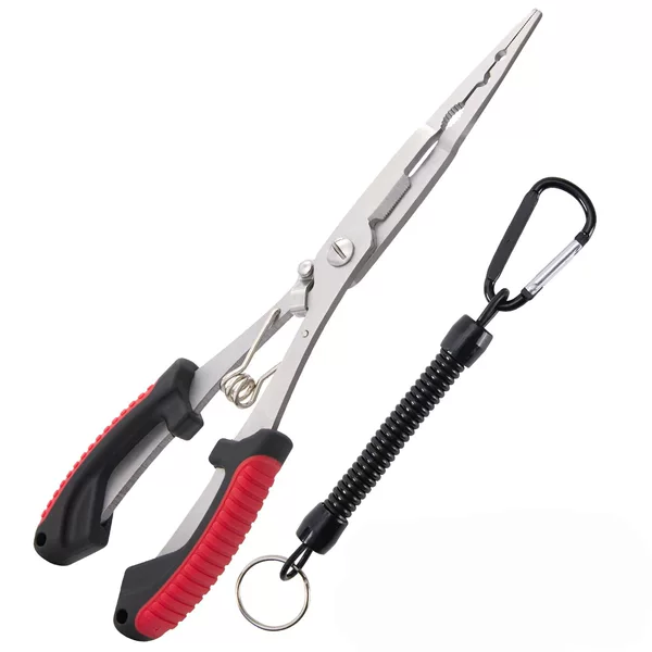 Lure Fishing Pliers, Extended Multifunctional Fishing Pliers, High-Power Fishing Line Cutter, Fish Control Tool, Fishing Scissors, Stainless Steel Straight Mouth