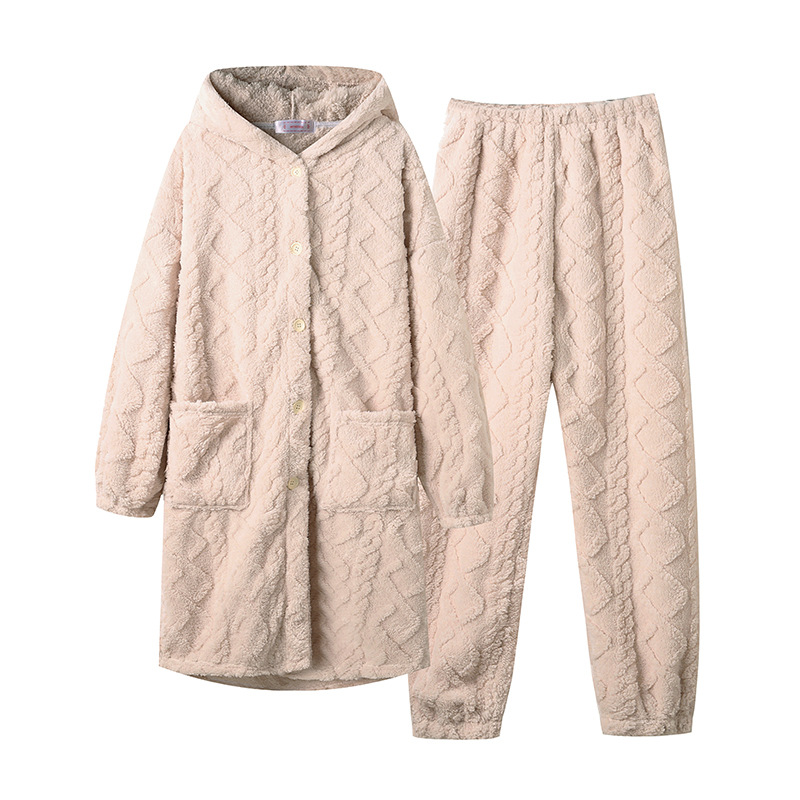 Traje largo de jacquard beige T003