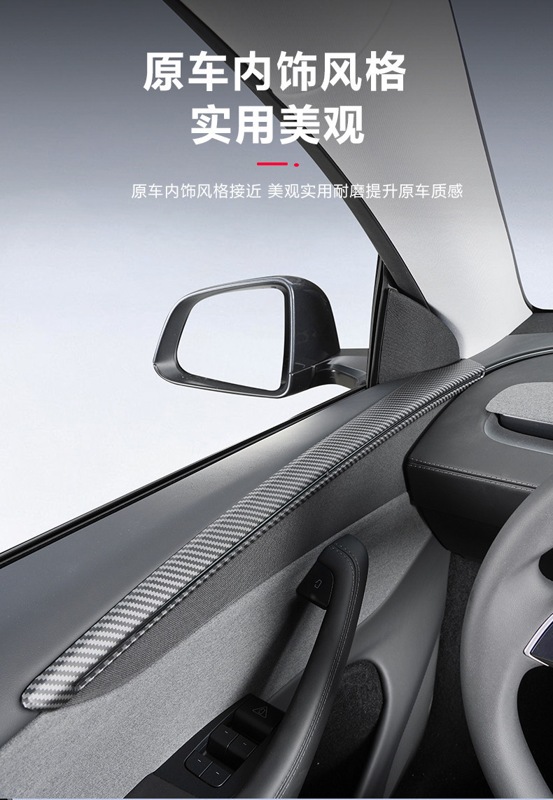 Suitable for the Six-Seater Version of the New Tesla Model Y/Yl Door Trim Strip Decorative Panel Sticker Interior Accessories