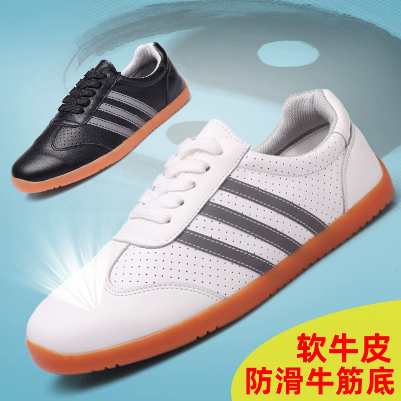 Кроссовки для тай-чи из натуральной кожи для мужчин, дышащие кроссовки для занятий боевыми искусствами на мягкой подошве, кроссовки для утренних тренировок на открытом воздухе для женщин, дышащие спортивные кроссовки.