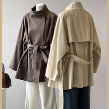 韩系新款风衣外套女款2025新款秋老钱风英伦风韩系中长款收腰大衣