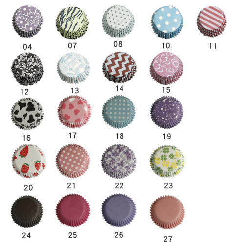 100 printed cake paper trays, high temperature cake cup baking utensils, grease-proof paper cake cups, muffin cup paper trays