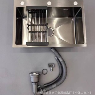 Factory direct high side kitchen sink stainless steel dish basin double sink set meal integrated sink