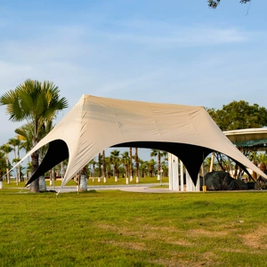 Extra-large and extra-high 3.2m high-height vinyl canopy tent for outdoor camping, one-piece, no assembly required, quick-open, rainproof
