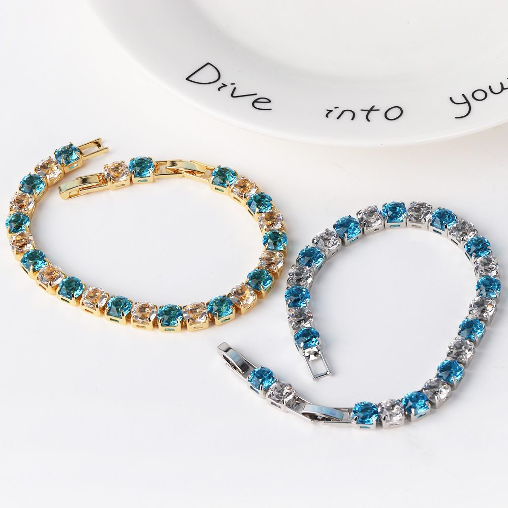 Solid Color Pattern Copper Simple Style Classic Style Inlay Solid Color Bracelets