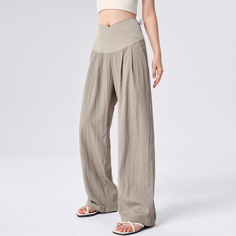 Maternity Wide-Leg Pants Summer Thin Style 2026 New Casual Pleated Pants Loose Floor-Length Pants Spring and Summer