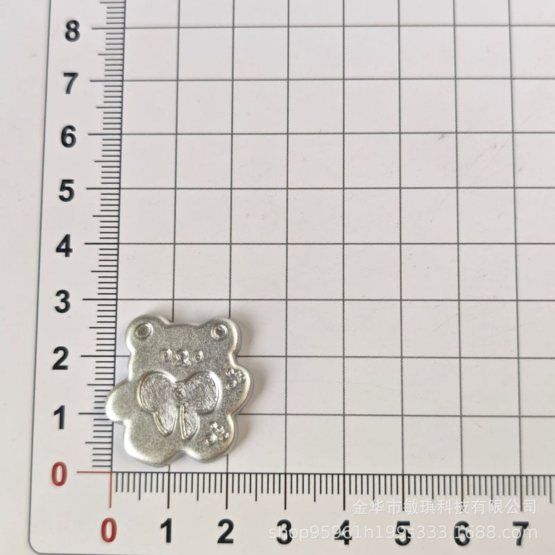 银色系小熊猫咪金属洞洞鞋饰品配件字母爱心发饰配饰手机壳辅料批|undefined