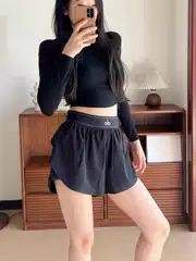 In-Stock Alo Naked-Feel Breathable High-Waisted Butt-Lifting Yoga Fitness Shorts Outdoor Running Anti-Exposure Sports Shorts for Women