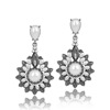 Metal fashionable earrings from pearl, Korean style, factory direct supply