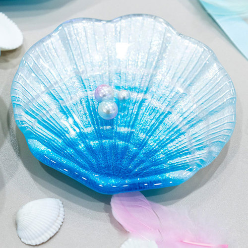 New glass plate, shell plate, decorative plate, tray, wholesale, high-looking plate, fruit plate, manicure plate
