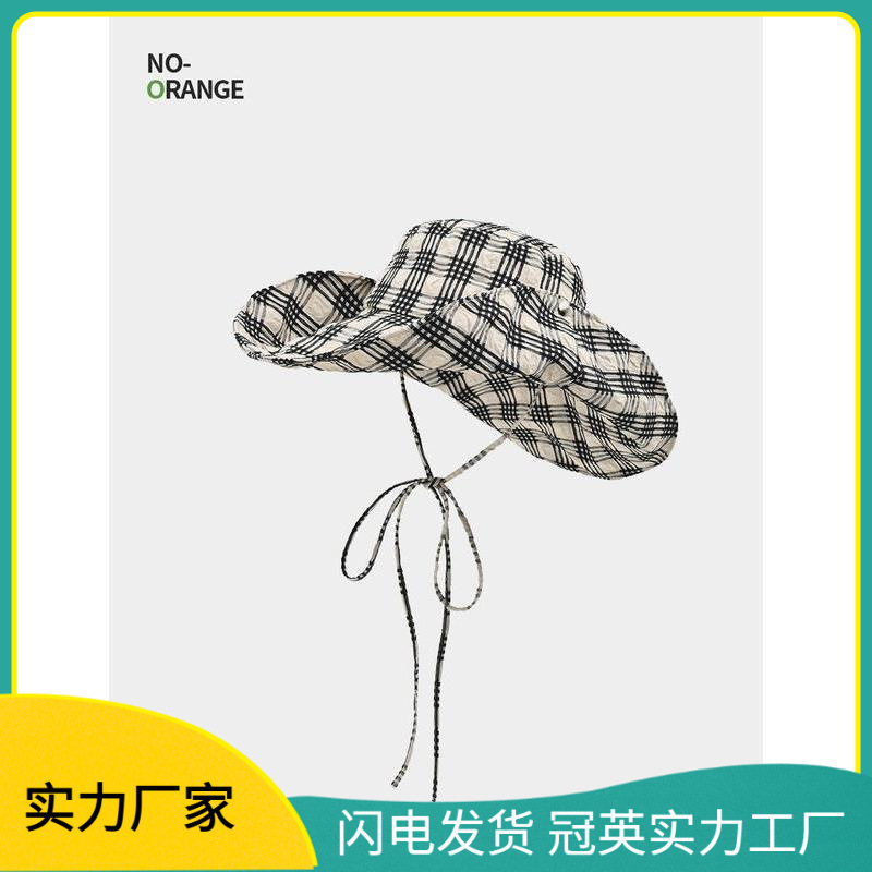 赵露思遮阳帽女防紫外线2025新款大帽檐可折叠户外渔夫帽SL英