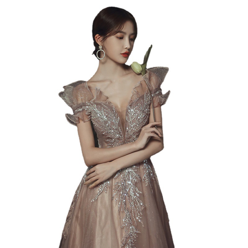 Vestido de noche para mujer 2026, nuevo modelo de verano, ajustado, estilo hada, elegante, resistente, para anfitriona, celebridades, vestido largo para fiesta anual