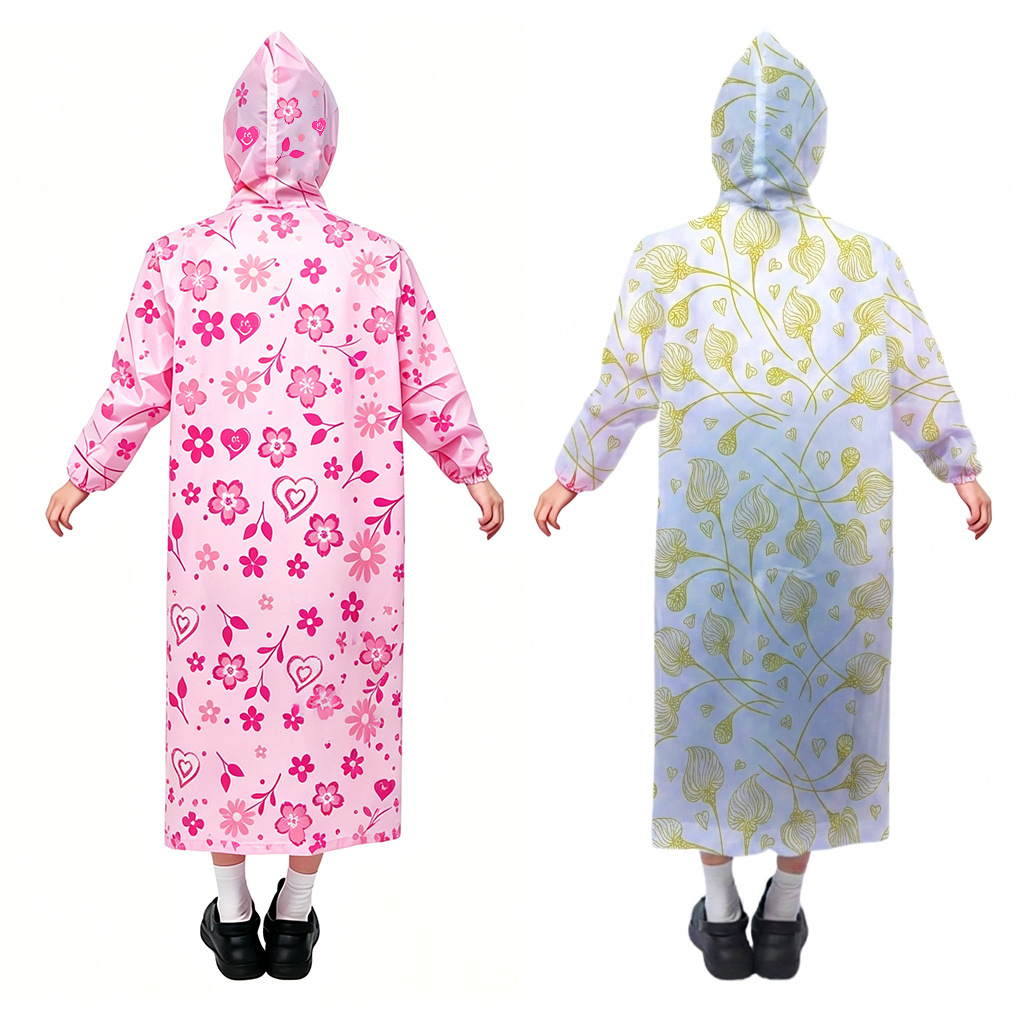 Impermeable Enterizo para Adultos con Estampado de PE Desechable para Senderismo y Viajes