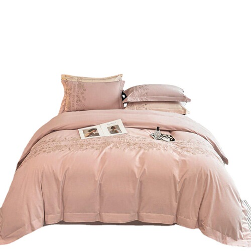 High-end 200-count volcanic small stone ground cotton four-piece set 100% cotton bed sheet and duvet cover winter thick bedding set
