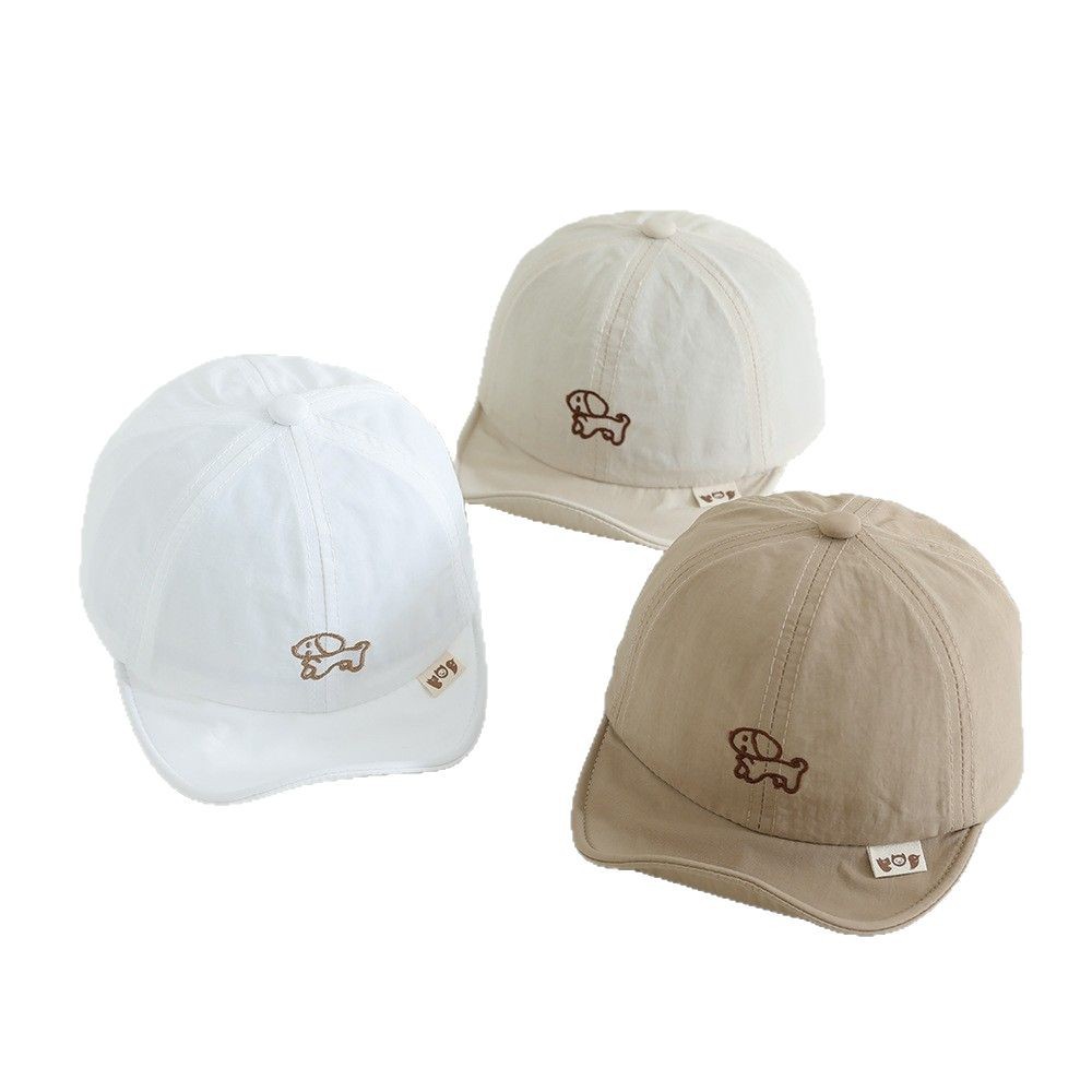 2025 sombrero para bebés primavera y otoño nuevo bordado de dibujos animados sombrero de brida suave sombrero para niños y niñas sombrero de boca de pato secado rápido