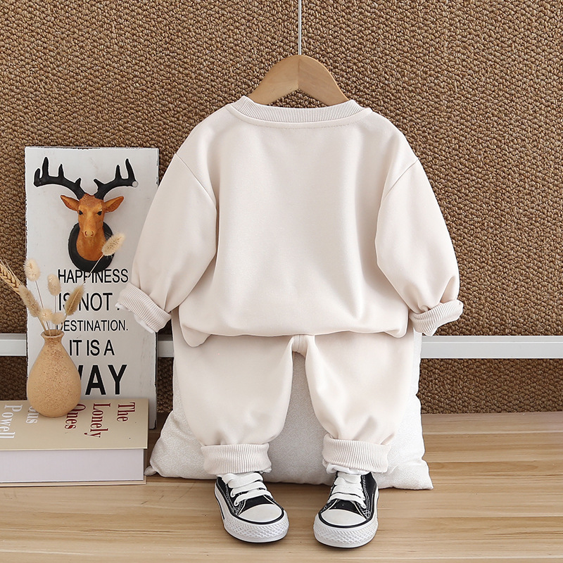 Tenue pour garçon 2024, nouvel ensemble deux pièces à capuche à manches longues élégant pour bébé, tendance de l'automne et des vêtements pour enfants_voghion.com