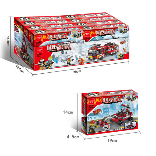 Compatible LEGO compatible 8-in-1 city fire team tank DIY small particles children's toy gift