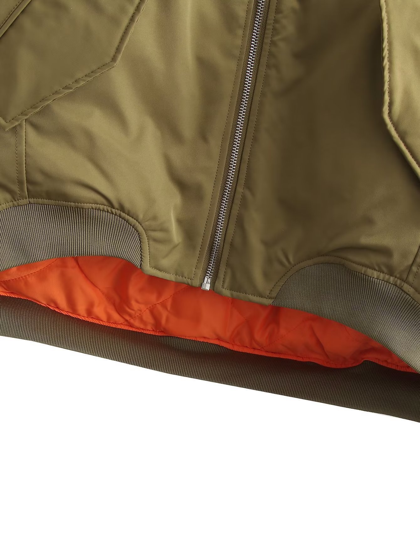 Vêtements pour femmes manteau ample en coton à fermeture éclair pour femme_voghion.com
