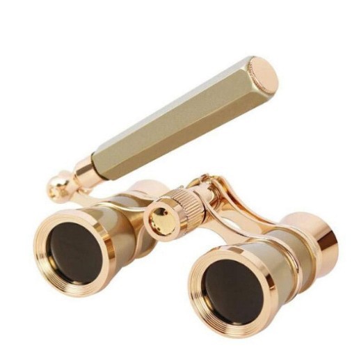 新款3X25带链子观剧镜金属双筒望远镜演唱会礼品望远镜