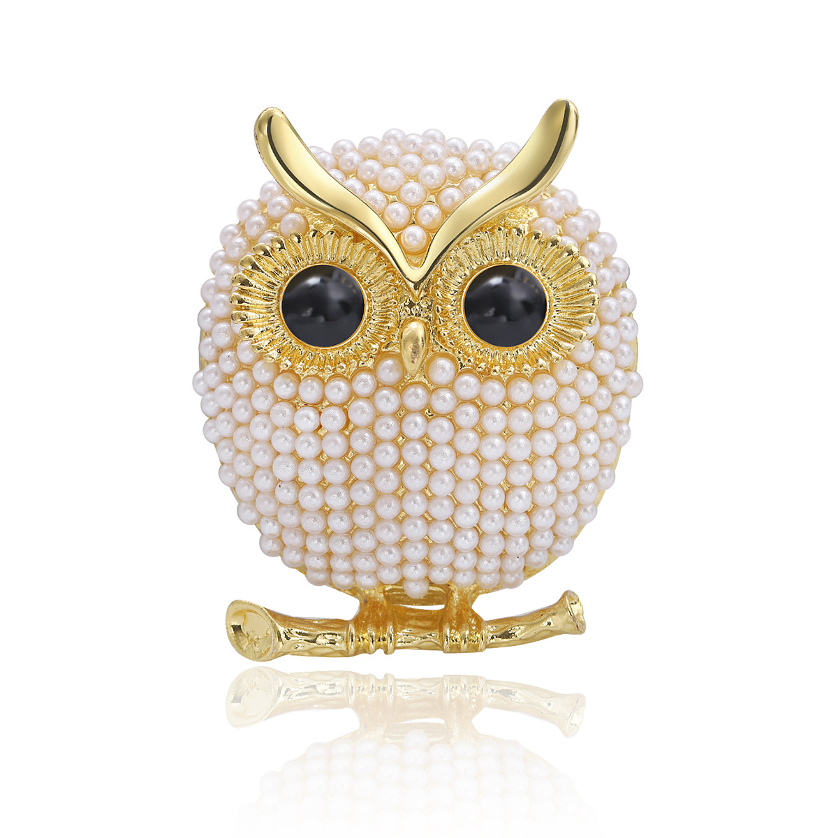 Nuevo estilo coreano caliente joyería búho lindo dibujos animados ramillete aleación electrochapado perla ramillete ventas directas de la fábrica