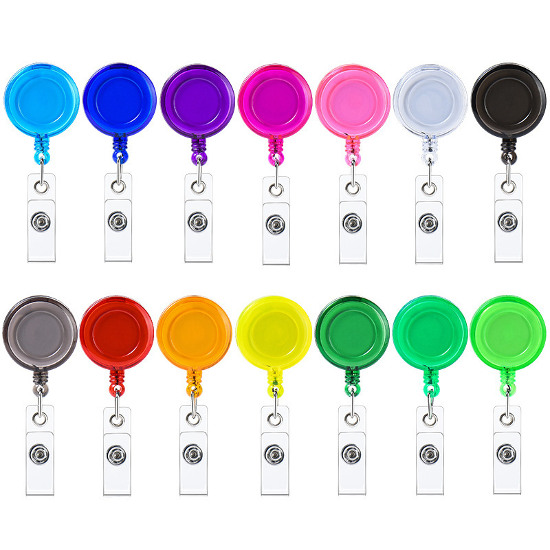 Transparent Easy Pull Buckle Doctor Nurse Breast Card Certificate Card Case Anti-loss Clip Buckle Meal Card Work Card Transparent Color Retractable Buckle