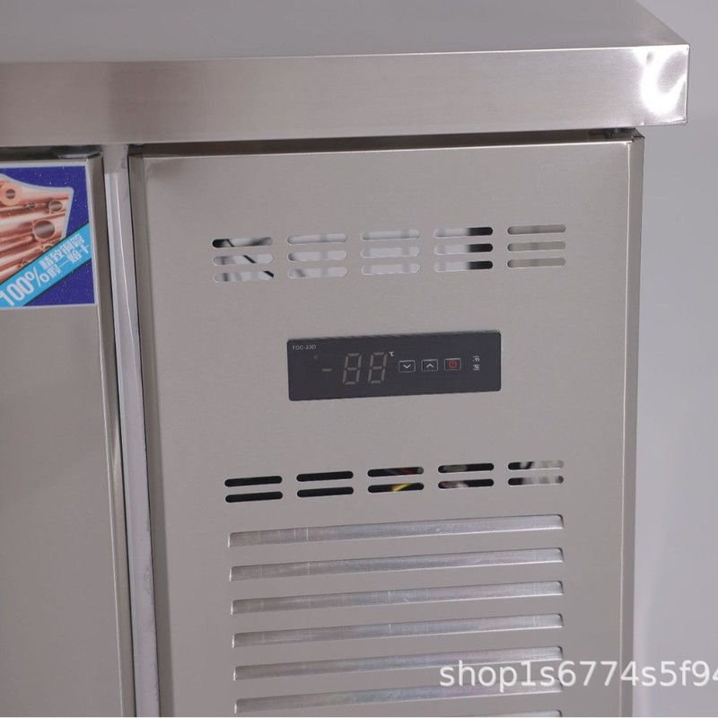 ホテルのキッチン冷蔵冷凍作業台冷凍庫ステンレス鋼操作台バックキッチンフラット冷凍庫銅管保存|undefined